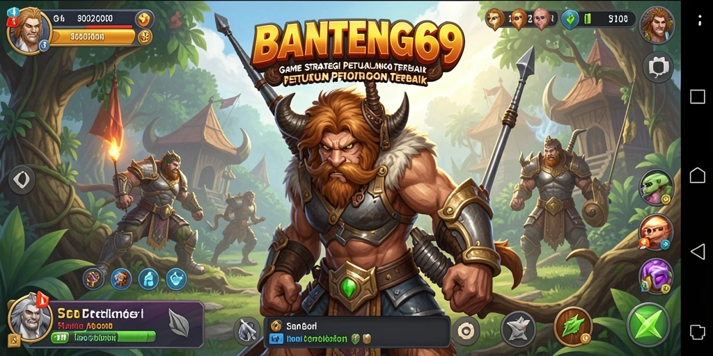 Gameplay BANTENG69 menunjukkan strategi membangun dan bertempur.