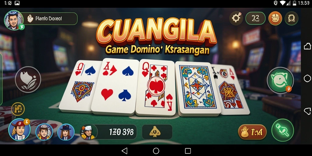 Tampilan game Domino CUANGILA yang menarik dan seru.