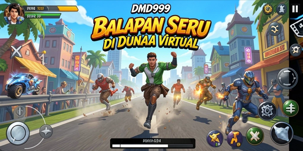 Gameplay seru DMD999 dengan balapan yang mendebarkan.