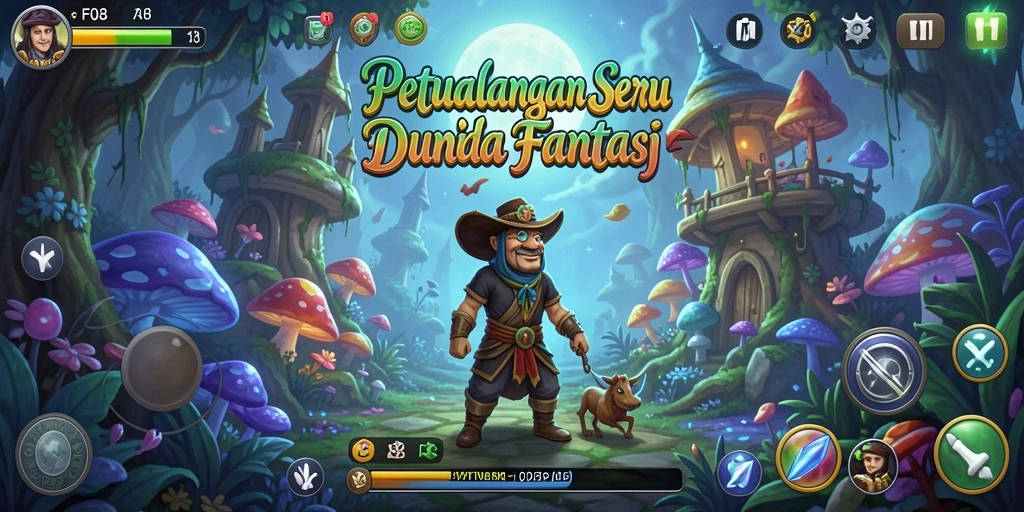 Screenshot gameplay F08 menampilkan petualangan yang menyenangkan.