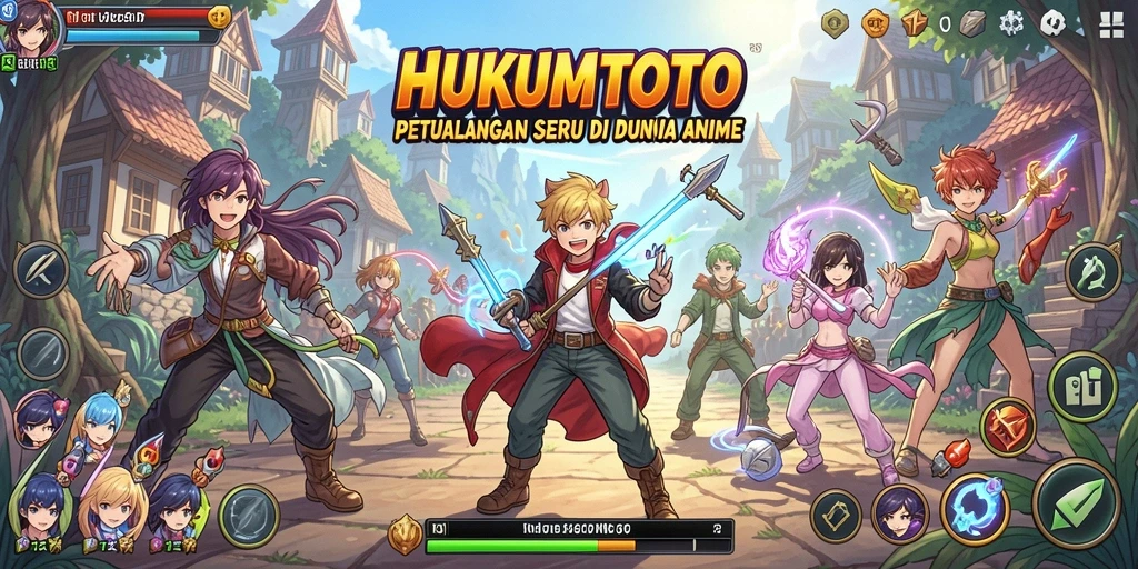 Tampilan menakjubkan dari gameplay HUKUMTOTO dengan karakter Anime yang menarik.
